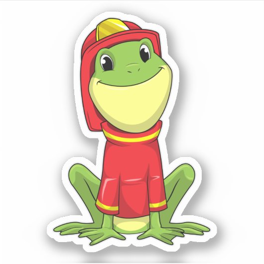 Frog as Firefighter with Helmet Sticker (Voorkant)