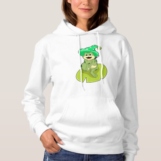 Frog as Wizard with Magic wand Hoodie (Voorkant)