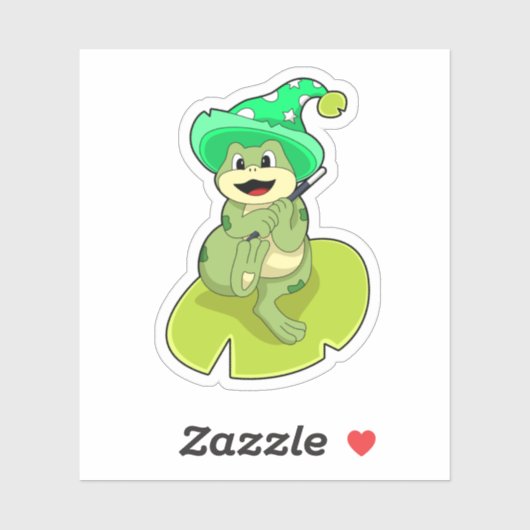 Frog as Wizard with Magic wand Sticker (Vel)
