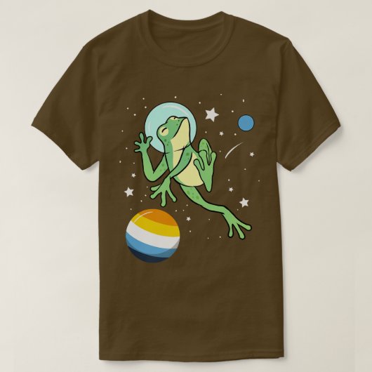Frog Astronaut Aroace Pride T-shirt (Design voorkant)