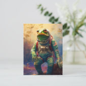 Frog Astronaut Briefkaart (Staand voorkant)