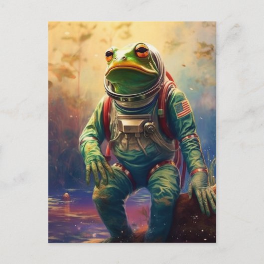 Frog Astronaut Briefkaart (Voorkant)