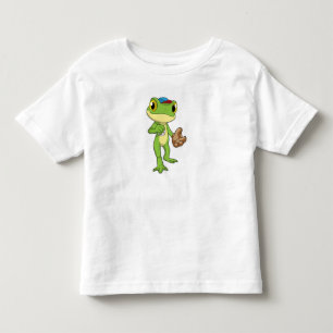 Frog at Baseball with Baseball gloy Kinder Shirts