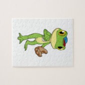 Frog at Baseball with Baseball gloy Legpuzzel (Horizontaal)