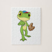 Frog at Baseball with Baseball gloy Legpuzzel (Verticaal)