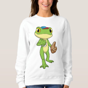 Frog at Baseball with Baseball gloy Trui