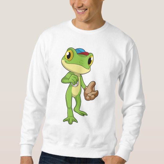 Frog at Baseball with Baseball gloy Trui (Voorkant)