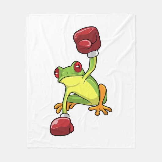 Frog at Boxing with Boxing gloves Fleece Deken (Voorkant)