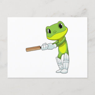 Frog at Cricket with Cricket Briefkaart