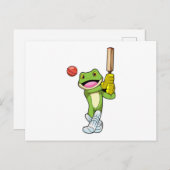 Frog at Cricket with Cricket Briefkaart (Voorkant / Achterkant)