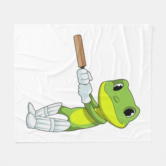 Frog at Cricket with Cricket Fleece Deken (Voorkant (Horizontaal))