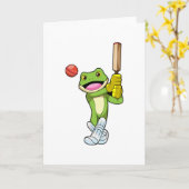 Frog at Cricket with Cricket Kaart (Gele Bloem)