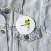 Frog at Cricket with Cricket Ronde Button 7,6 Cm (In situ)