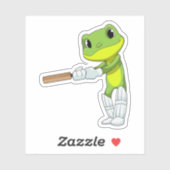 Frog at Cricket with Cricket Sticker (Vel)