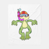 Frog at Diving with Snorkel Fleece Deken (Voorkant)