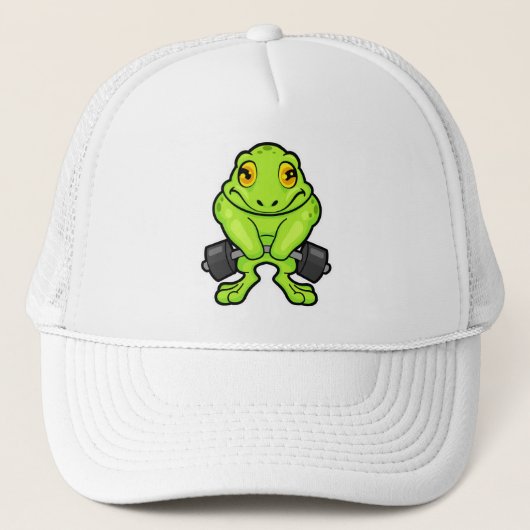Frog at Fitness with Barbell Trucker Pet (Voorkant)