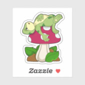Frog at Sleeping with Mushroom Sticker (Vel)