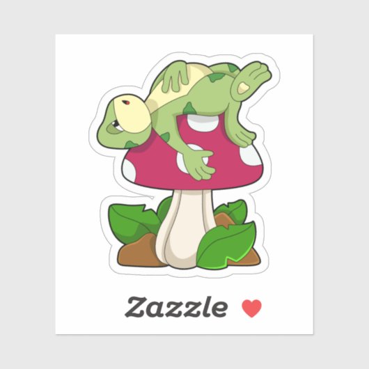 Frog at Sleeping with Mushroom Sticker (Vel)