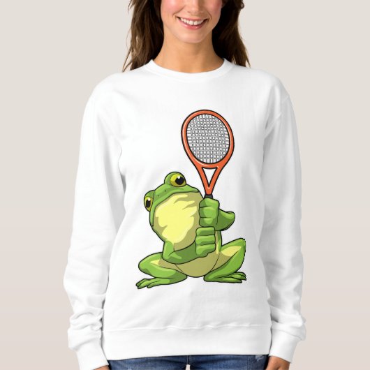 Frog at Tennis with Tennis racket Trui (Voorkant)