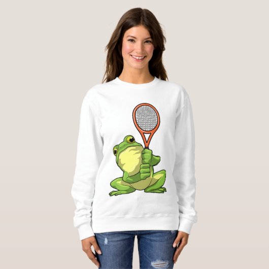 Frog at Tennis with Tennis racket Trui (Voorkant volledig)