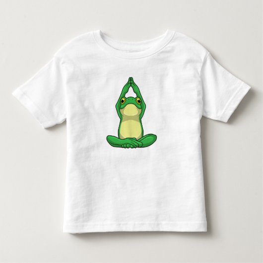 Frog at Yoga in Cross legged Kinder Shirts (Voorkant)