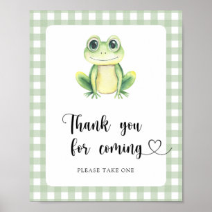 Frog baby shower - Bedankt voor je komst Poster
