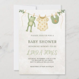 Frog Baby Shower Invitation Kaart