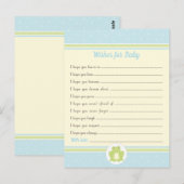 Frog Baby shower Well Wishes Blue en Yellow Briefkaart (Voorkant / Achterkant)