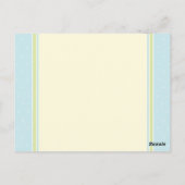 Frog Baby shower Well Wishes Blue en Yellow Briefkaart (Achterkant)