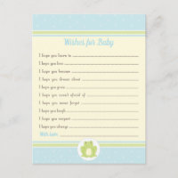 Frog Baby shower Well Wishes Blue en Yellow