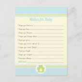 Frog Baby shower Well Wishes Blue en Yellow Briefkaart (Voorkant)