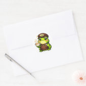 Frog Barista Ronde Sticker (Envelop)