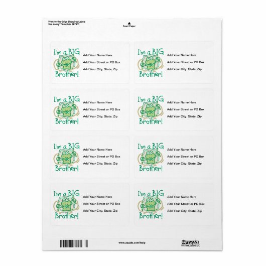 Frog Big Brother Etiket (Full Sheet)