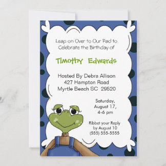 Frog Birthday Invitation Kaart