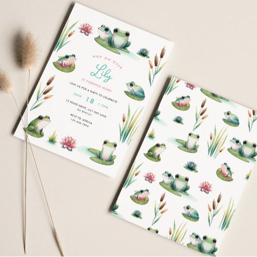 Frog Birthday Invitation Kaart