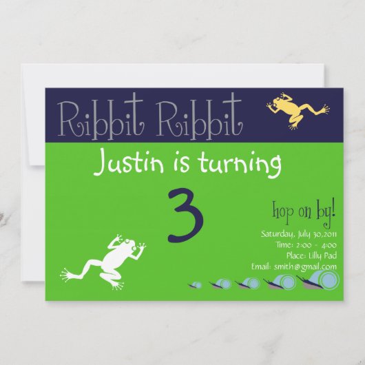 Frog Birthday Invitation Kaart (Voorkant)