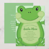Frog Birthday Party Green Kaart (Voorkant / Achterkant)