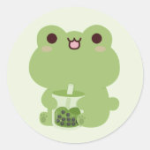 Frog Boba Ronde Sticker (Voorkant)