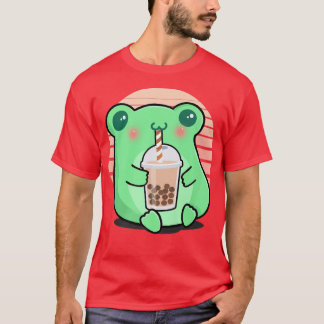 Frog Boba Tea Funny Amphibian Drink Bubble Tea T-shirt