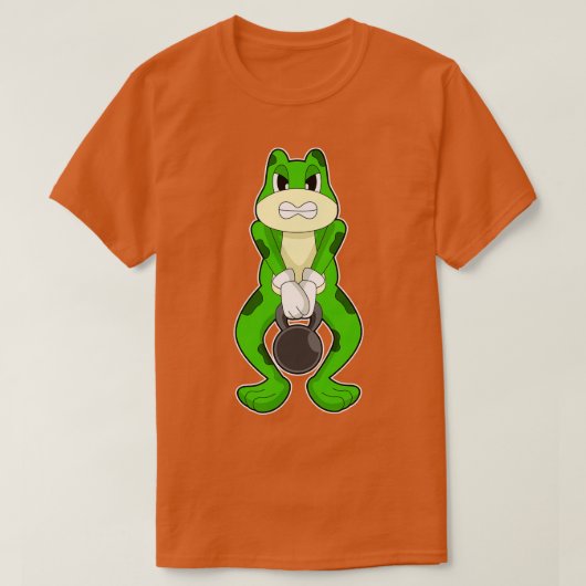 Frog Bodybuilding Dumbbell T-shirt (Design voorkant)