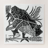 Frog boho floral abstract legpuzzel (Horizontaal)