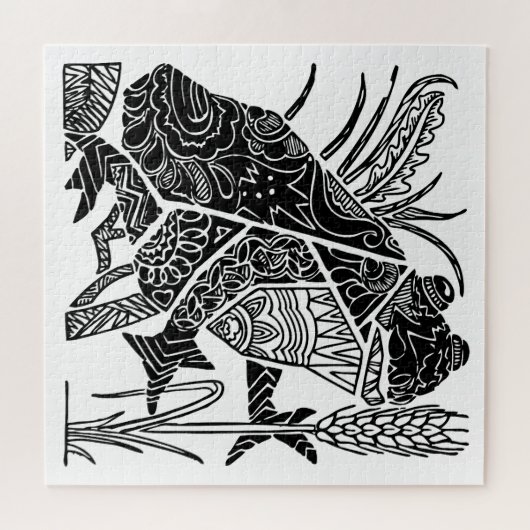 Frog boho floral abstract legpuzzel (Horizontaal)