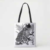 Frog boho floral abstract tote bag (Voorkant)