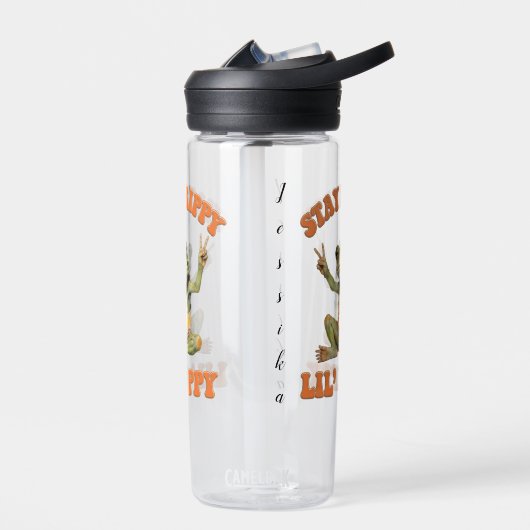 Frog Boho Hippie gepersonaliseerde Hippie Waterfles (Links)