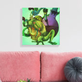 Frog & Bong (Green) Canvas Afdruk (Insitu (Woonkamer))