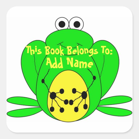Frog Bookplate Sticker (Voorkant)