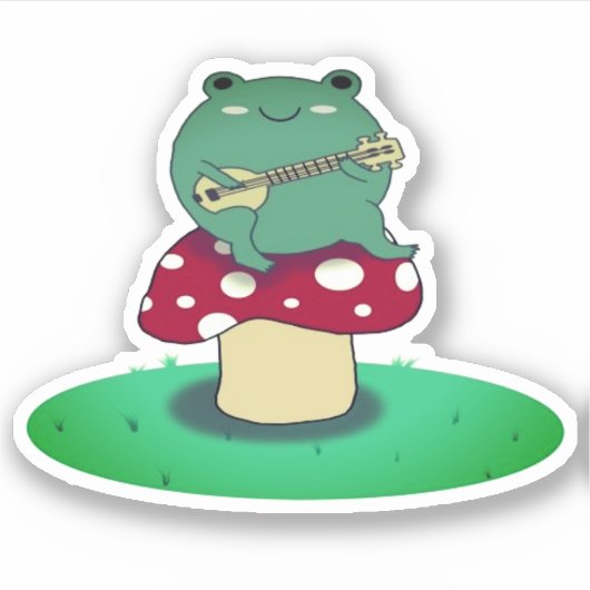 Frog Boy muzikant Sticker (Voorkant)