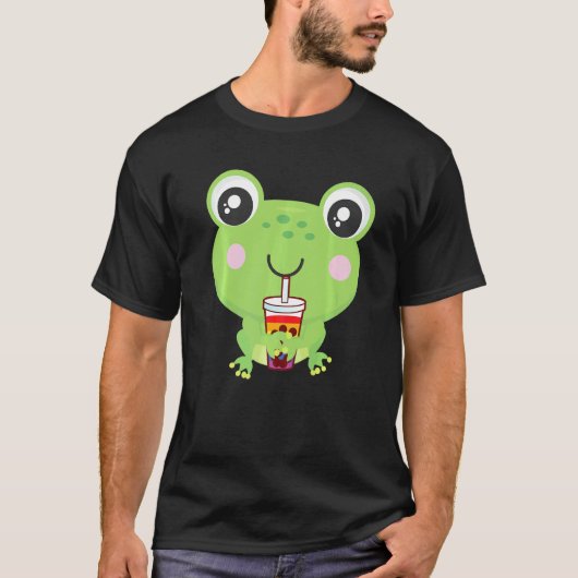 Frog Bubble Tea Lgbt Gay Pride Lgbt Flag   T-shirt (Voorkant)
