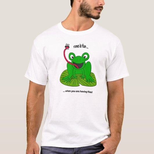 Frog Cartoon Catching Flies T-shirt (Voorkant)