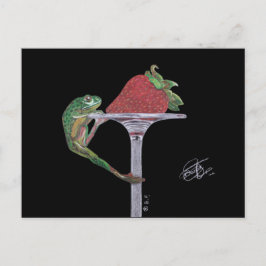 FROG CATCHING A STRAWBERRY BRIEFKAART